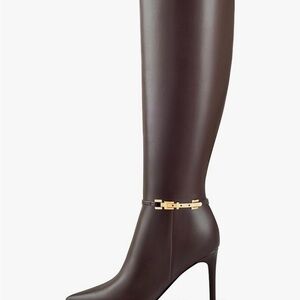 Adrizzlein Brown Knee-High boots Pointed toe Stiletto size 9.5